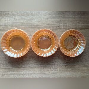 Anchor Hocking Fire King Peach Lusterware Custard Dishes - Set of 3 🔥✨